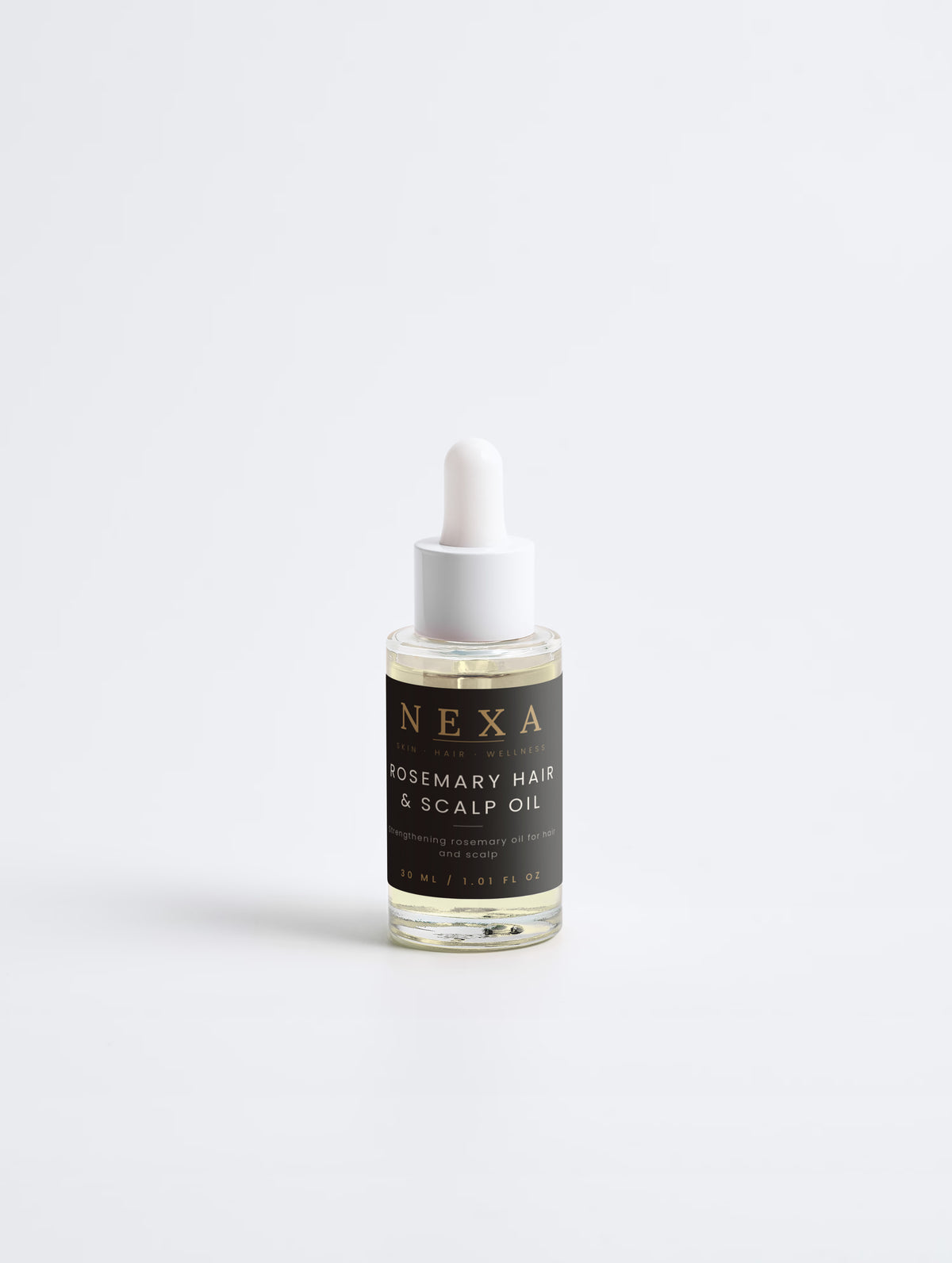 Nexa Rosemary Hair & Scalp Oil, close view of the label