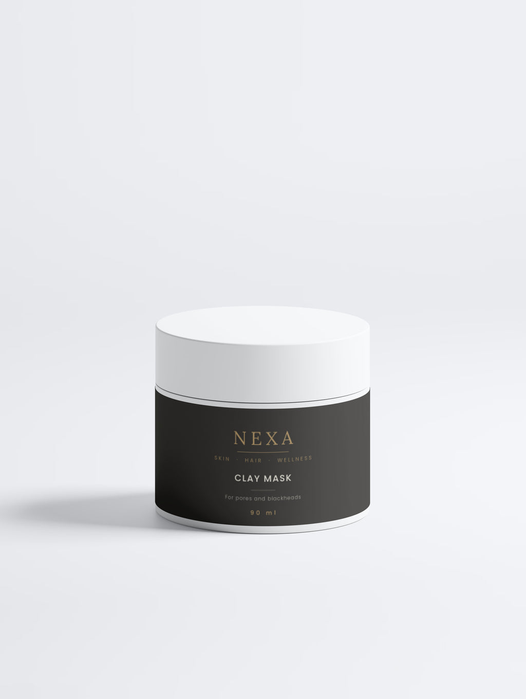 Nexa Clay Mask for Pores and Blackheads, 90ml matte black jar