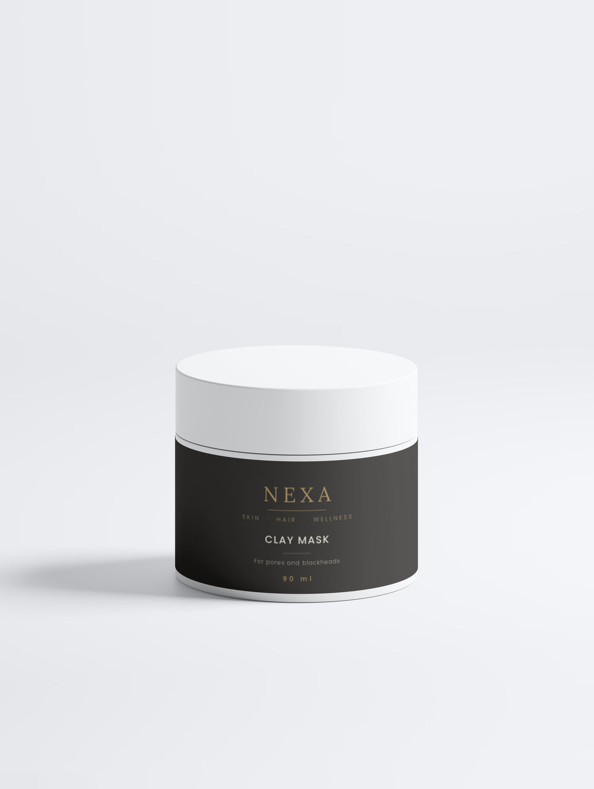 Nexa Clay Mask for Pores and Blackheads, 90ml matte black jar