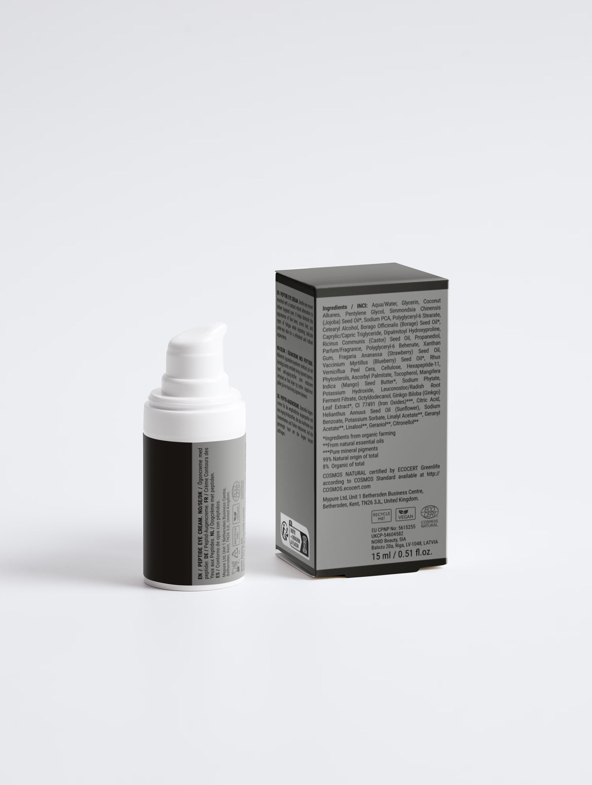 Nexa Peptide Eye Lift Cream 15ml with its matte black box