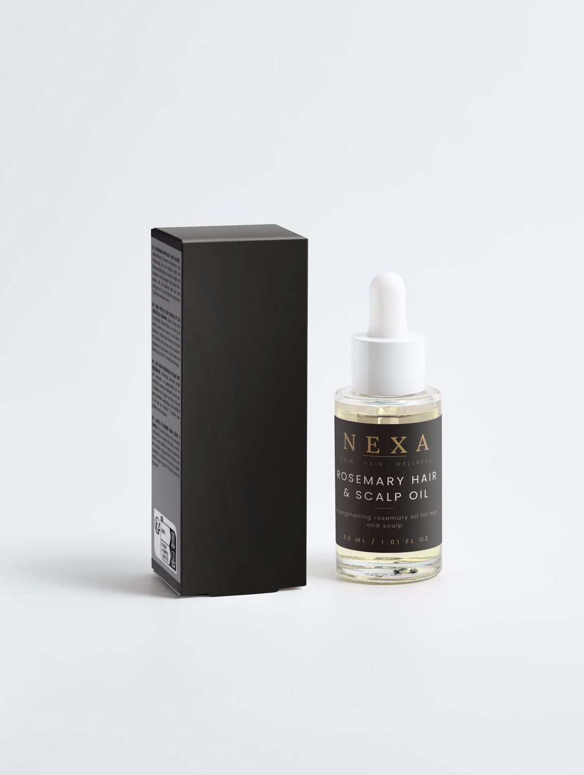 Nexa Rosemary Hair & Scalp Strengthening Oil 30ml in a matte black bottle